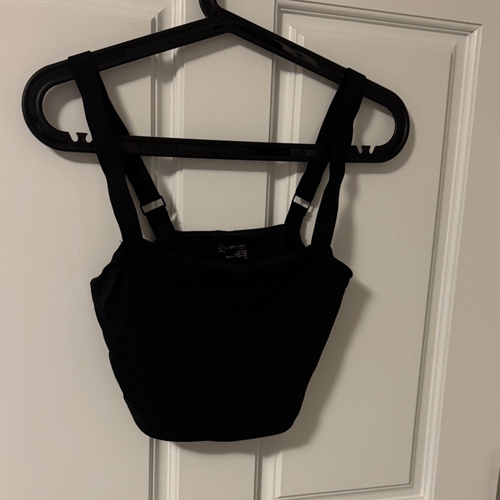 Aerie Elegant Black Crop Top